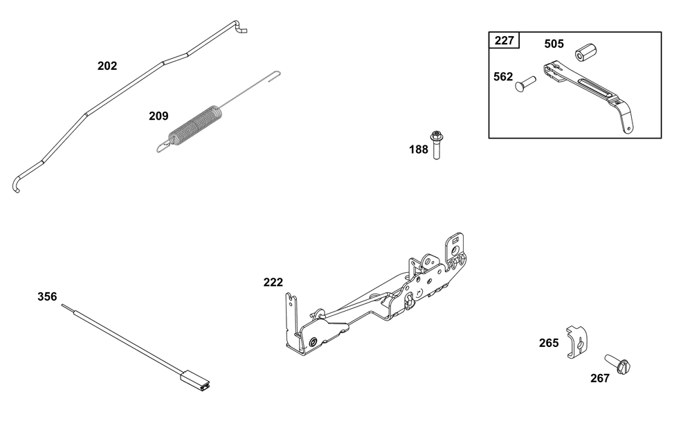 Controls Group Diagram and Parts List for 123P02-0090-H5 100000 - 19Z999 Briggs and Stratton Engine